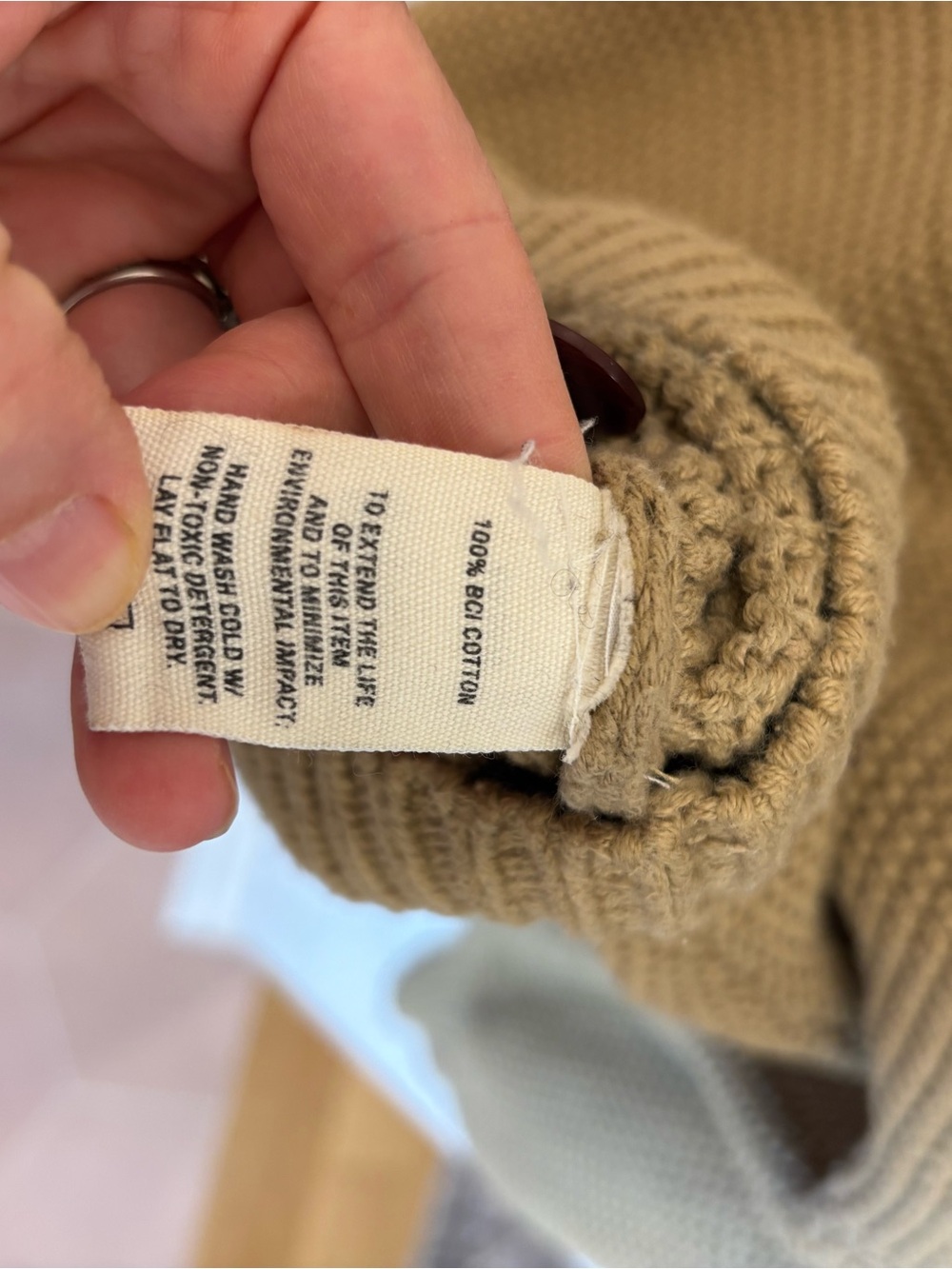 Alex Mill Button Back Sweater in Vintage Khaki - Picture 7 of 7